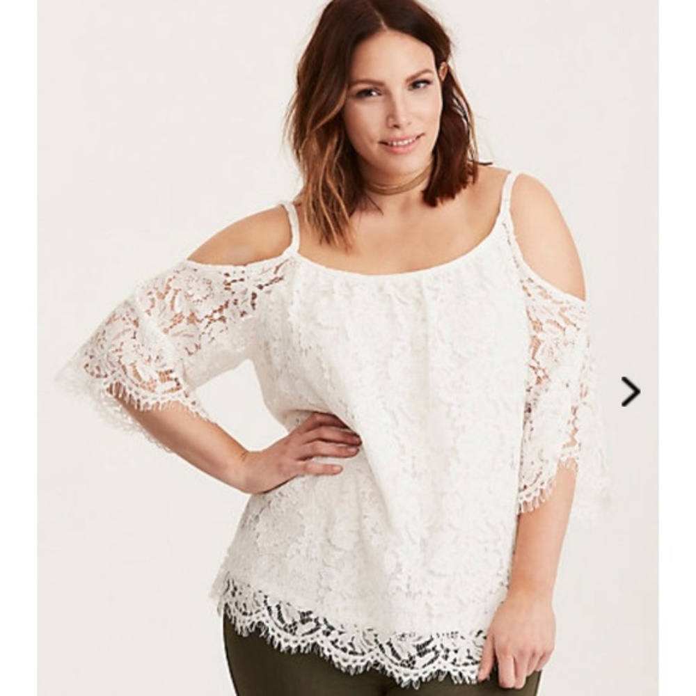 Lace Cold Shoulder Blouse